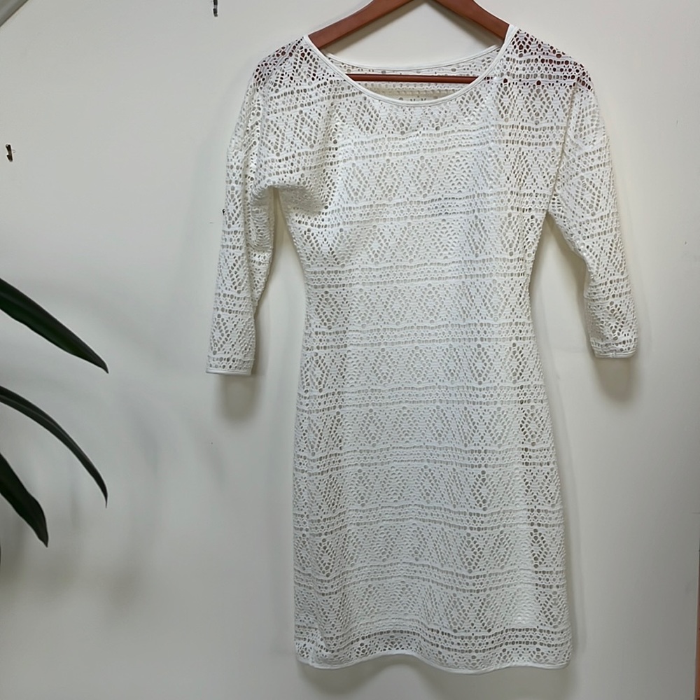 White Express Dress, mid length sleeves